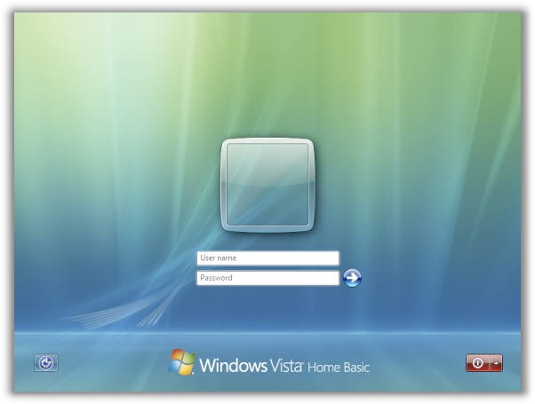 Windows Vista Clear Main Login